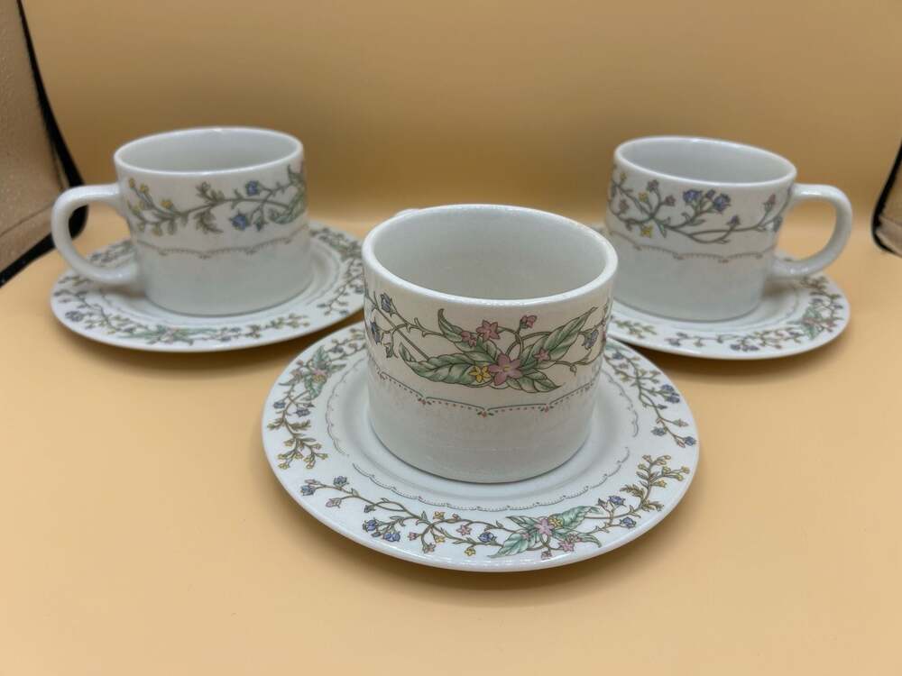 Farberware Fine China Wellesley 486 Teacup and Saucer Set